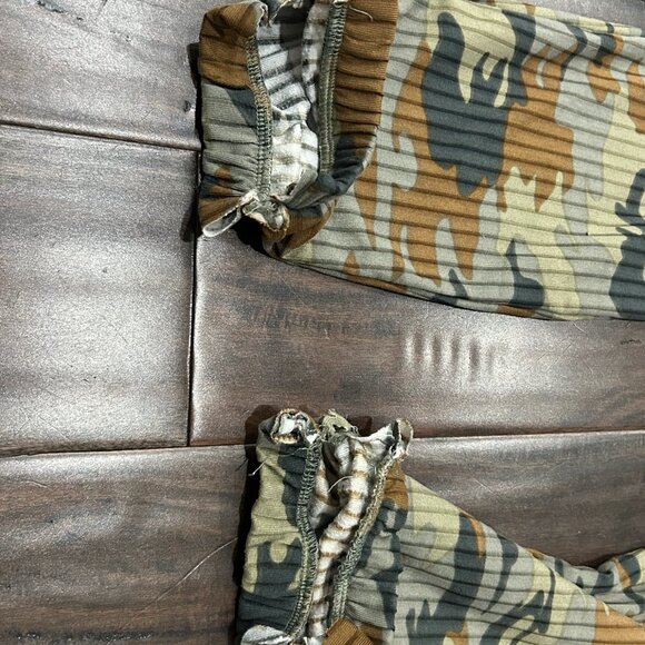 Hot Kiss Elastic Waist Drawstring Casual Camo Ribbed Jogger Pants Sz Large Comfy - Picture 7 of 11